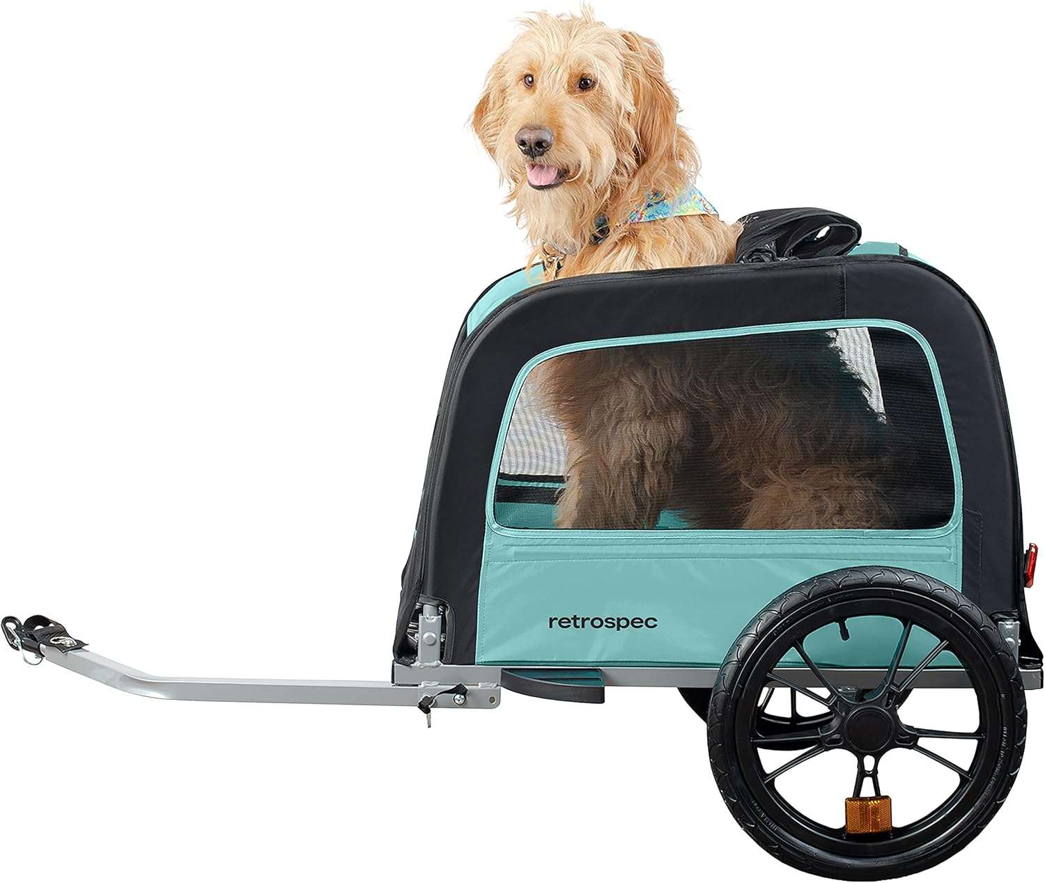 remolque de bicicleta para mascotas con marco plegable ruedas de 40.64 centimetros y medidas de 76.20 por 48.26 por 43.18 centimetros