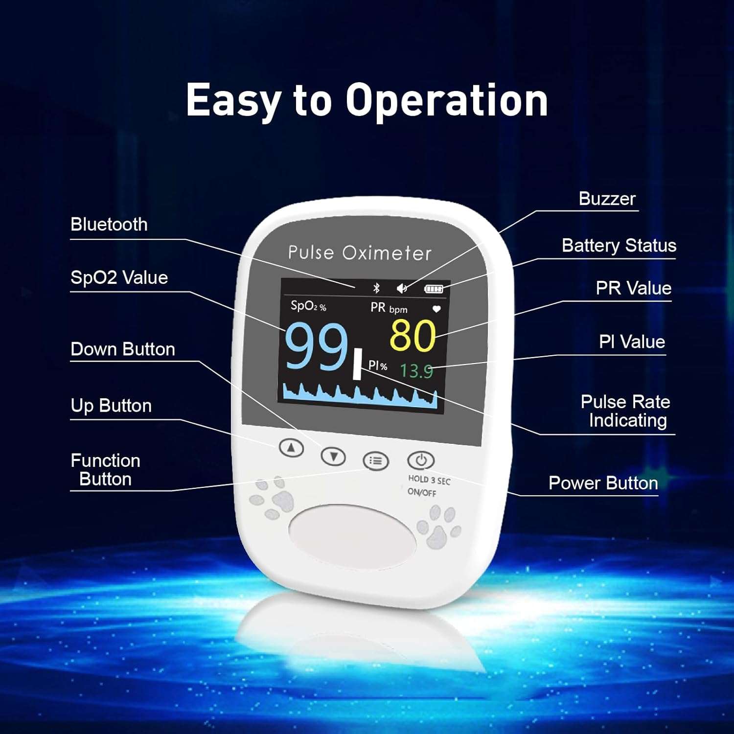 oximetro veterinario portatil con bluetooth y sonda de lengua para medir oxigeno y pulso ideal para chile