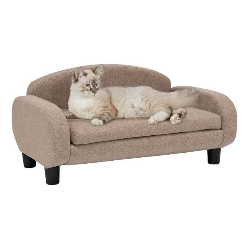 sofa cama elevado para gatos y perros pequeños de 80 centimetros con funda lavable y base de madera ideal para chile