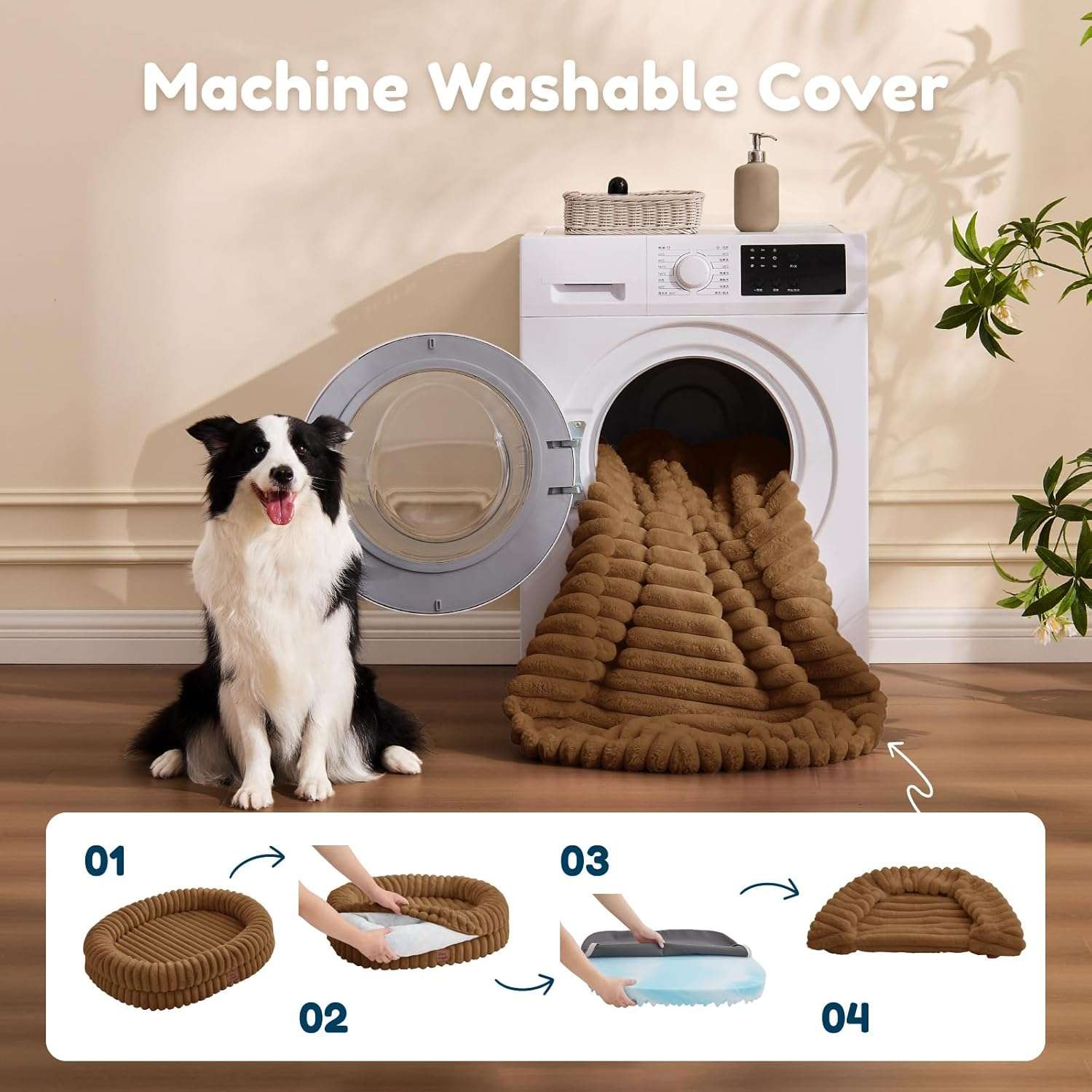 cama ortopedica para perro mediano de piel sintetica con base antideslizante y funda lavable ideal para chile