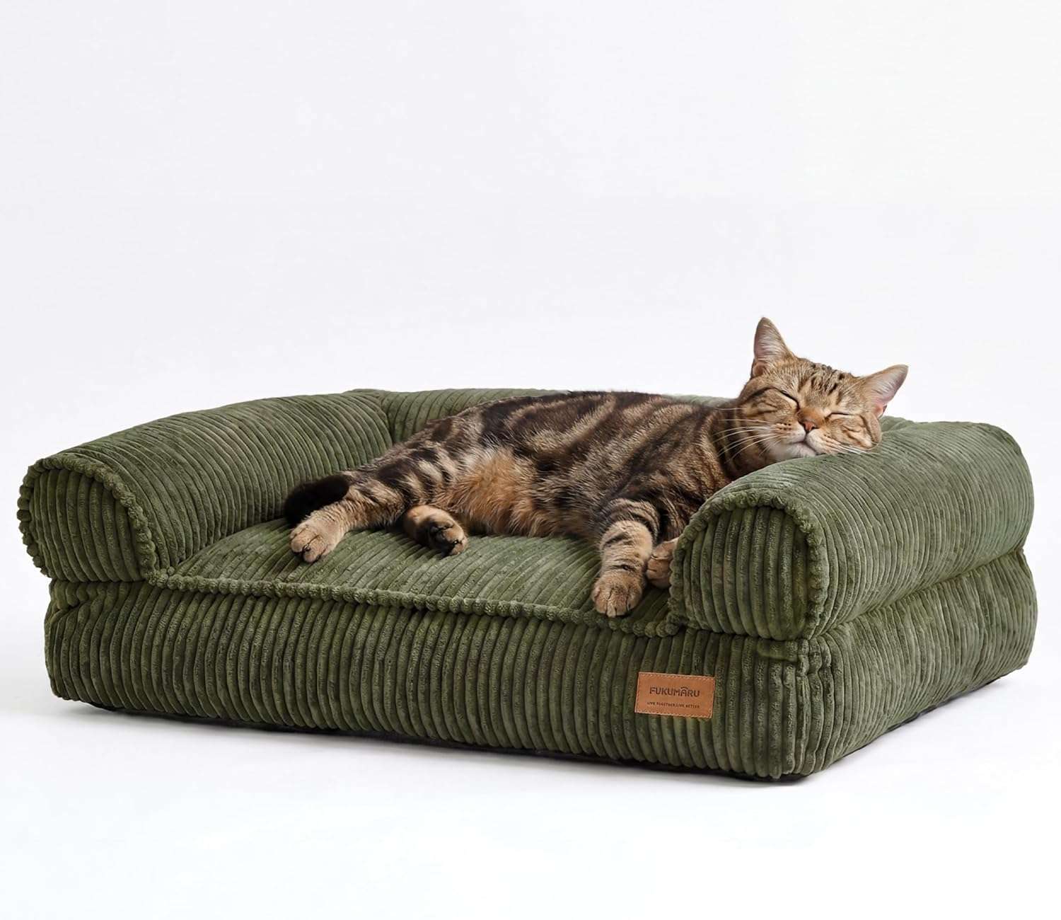 sofa ortopedico impermeable para perros y gatos FUKUMARU de pana con medidas de 71.12 centimetros
