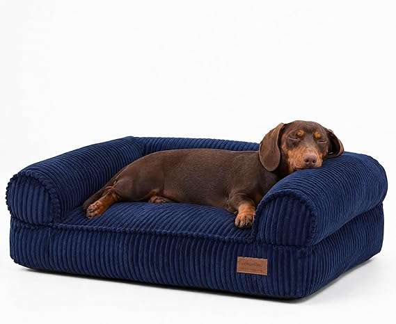 sofa ortopedico impermeable para perros y gatos FUKUMARU de pana con medidas de 71.12 centimetros