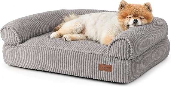 sofa ortopedico impermeable para perros y gatos FUKUMARU de pana con medidas de 71.12 centimetros