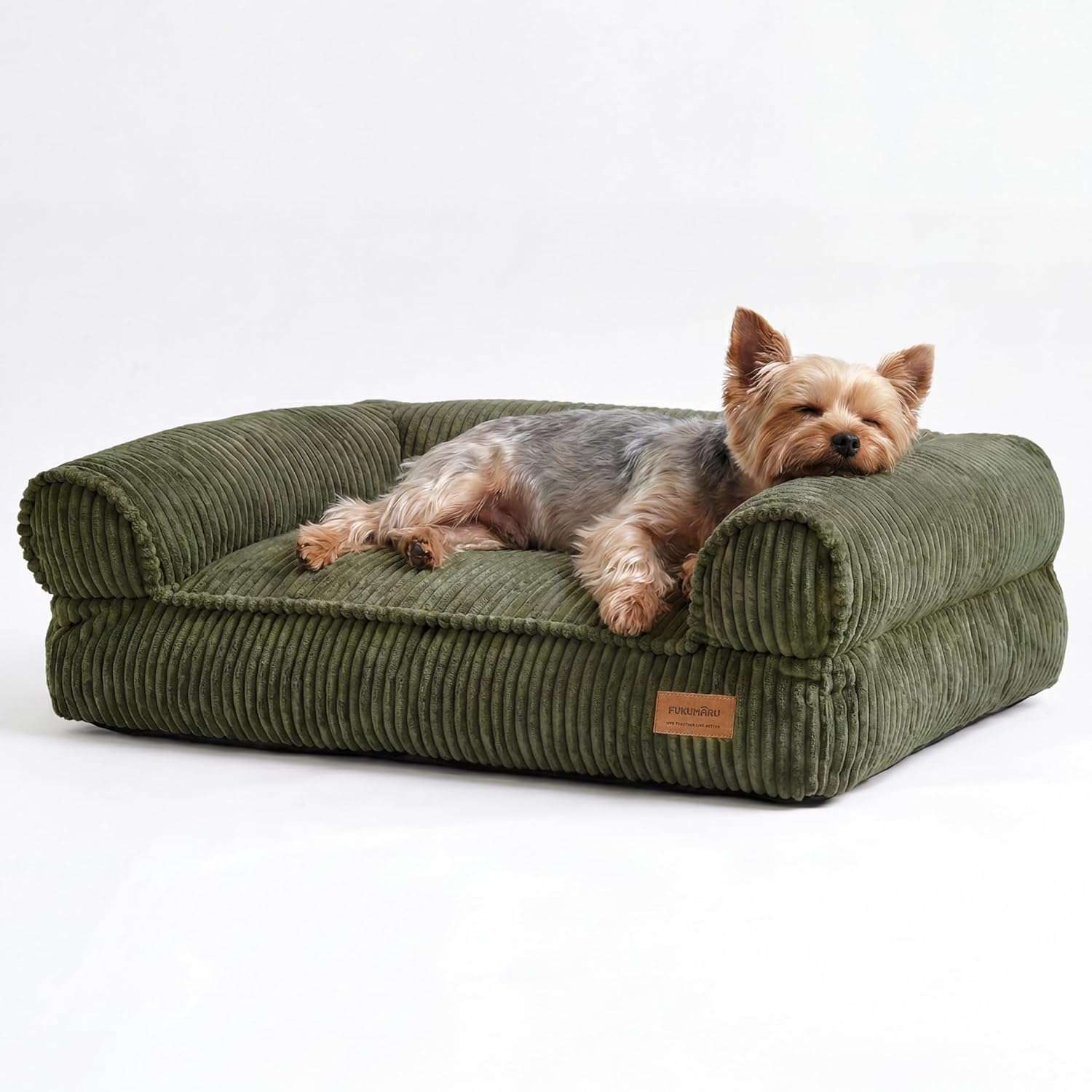 sofa ortopedico impermeable para perros y gatos FUKUMARU de pana con medidas de 71.12 centimetros