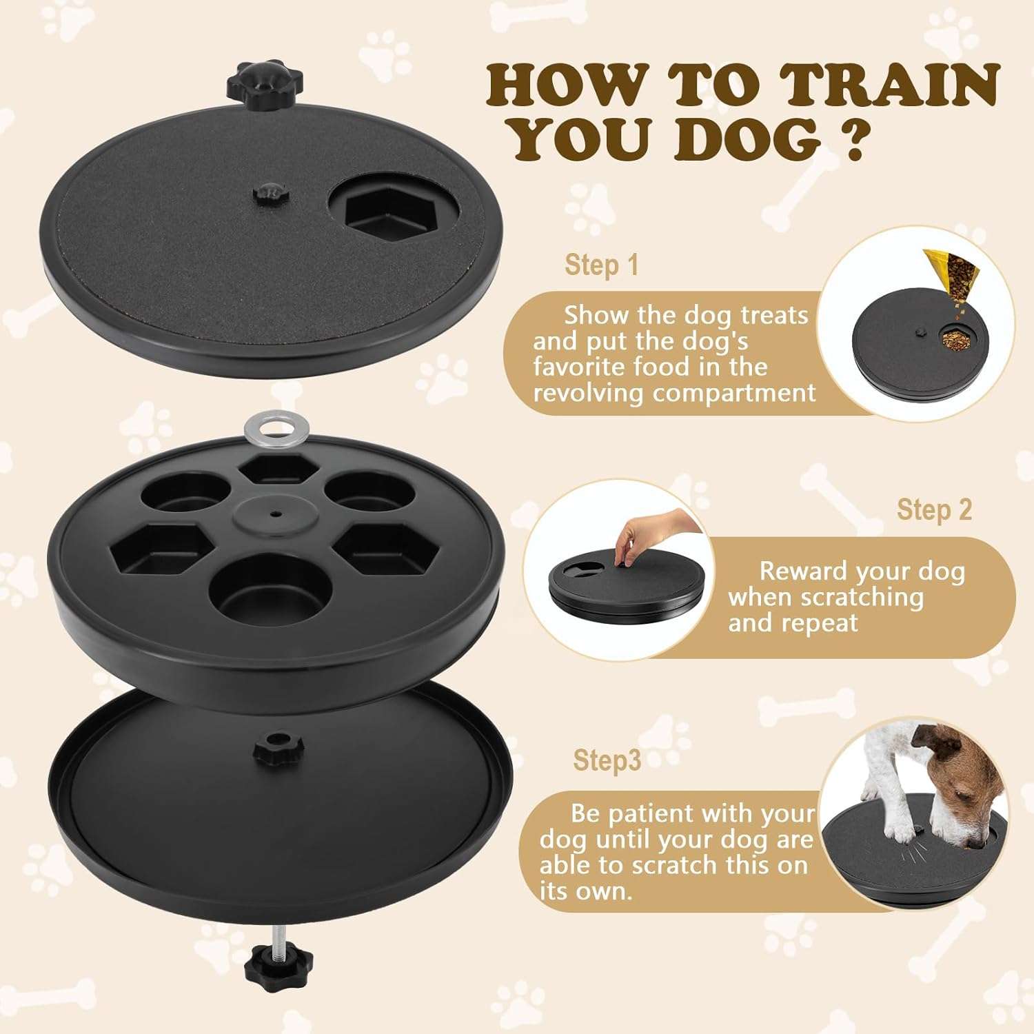 tabla rascador de uñas para perro giratoria con compartimentos para golosinas y lija de repuesto ideal para chile