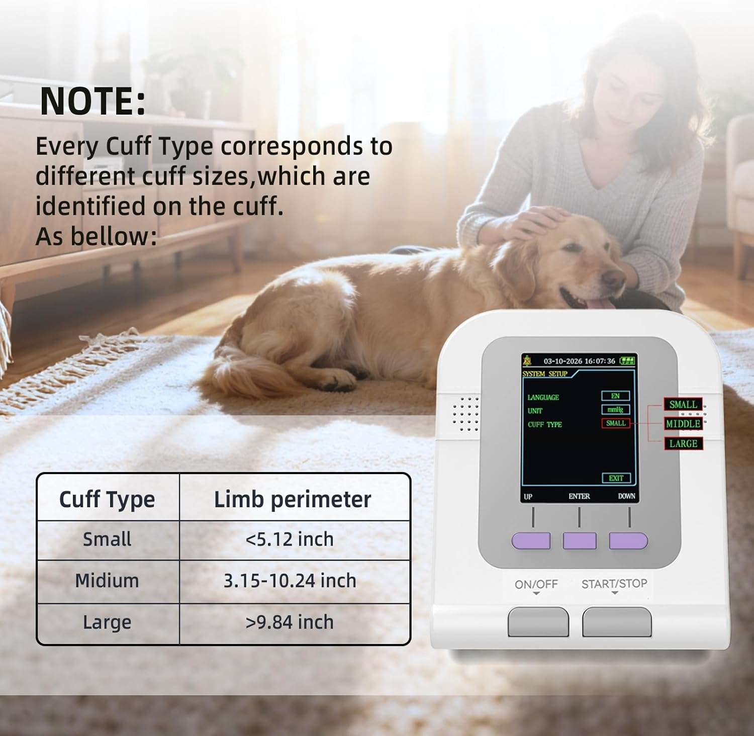monitor de presion arterial veterinario para perros y gatos con pantalla a color y tres brazaletes ideal para chile