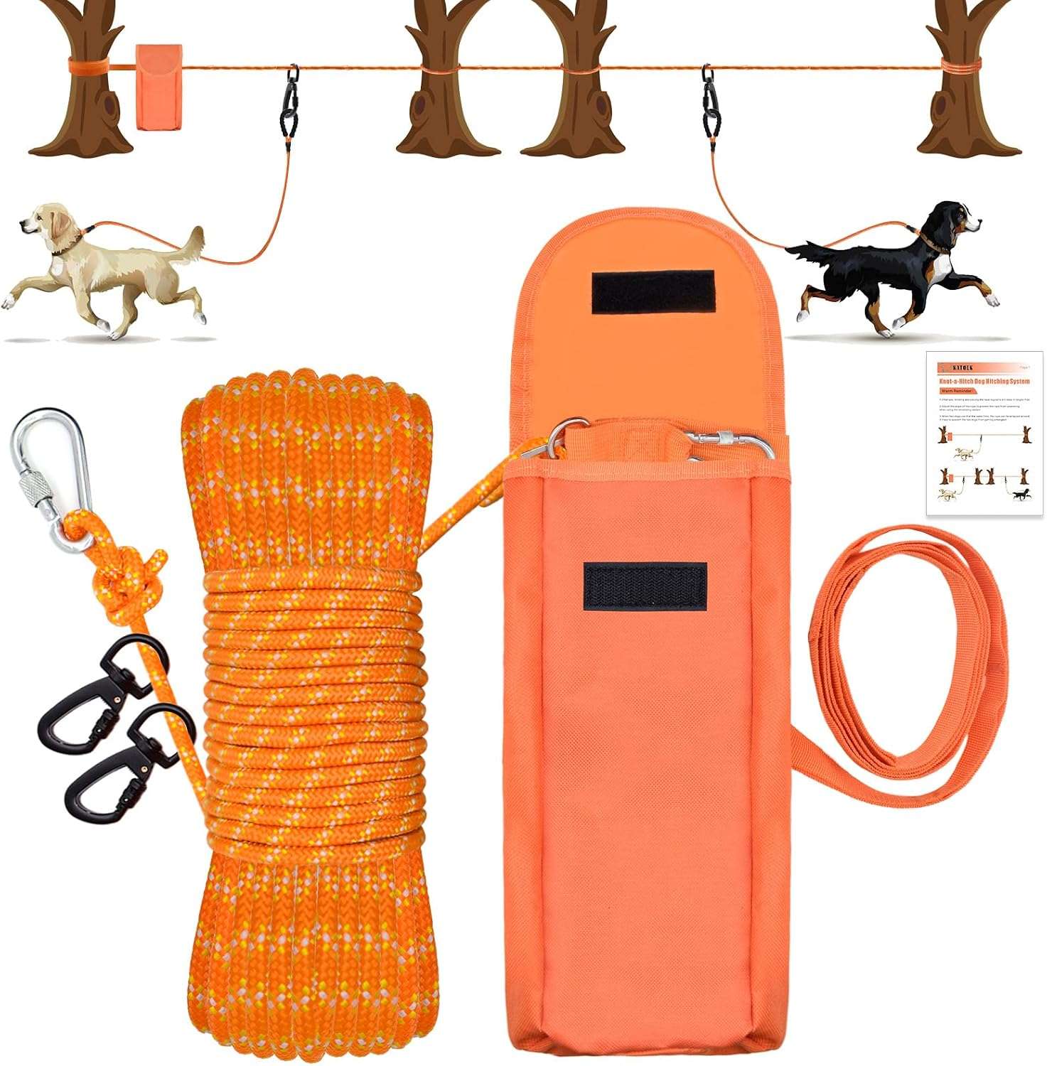 sistema de cable reflectante para perros de 3048 centimetros soporta 136 kilos ideal para camping en chile