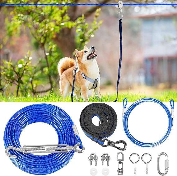 tirolesa aerea para perros de 1524 centimetros con polea elastica de 304.80 centimetros ideal para evitar daños en arboles en chile
