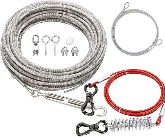 tirolesa aerea para perros de 1524 centimetros con polea elastica de 304.80 centimetros ideal para evitar daños en arboles en chile