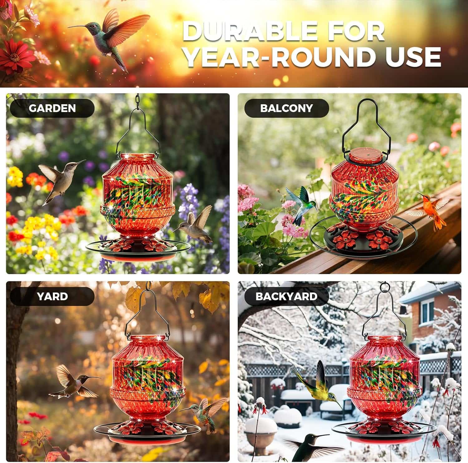 Bebedero Colgante De Nectar Para Aves Silvestres Jardin 360 grados - Imagen 7