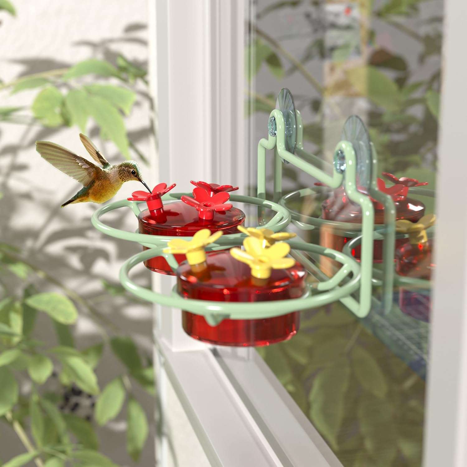 Bebedero Para Picaflores De Ventana Con Ventosas Base Metalica - Imagen 9