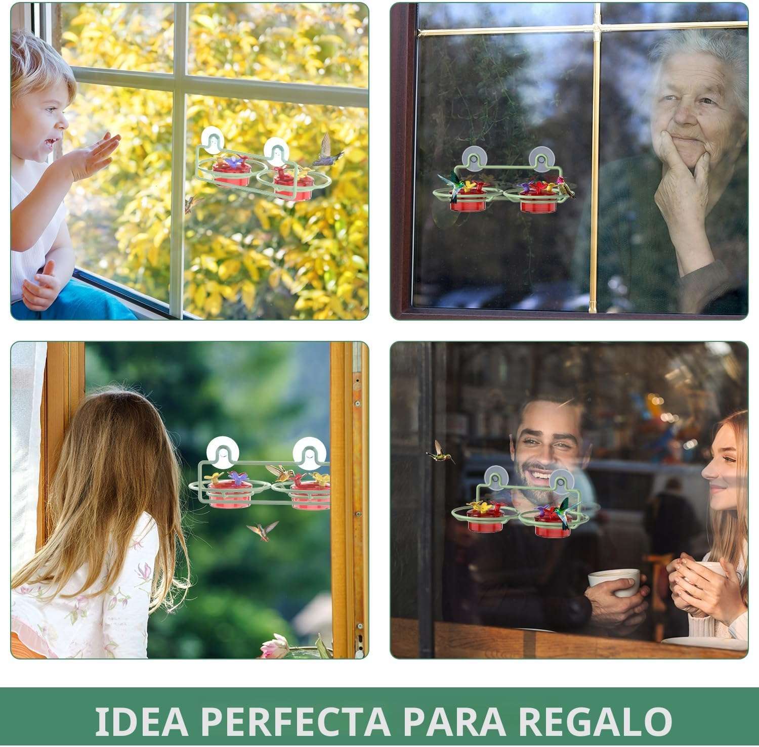 Bebedero Para Picaflores De Ventana Con Ventosas Base Metalica - Imagen 2