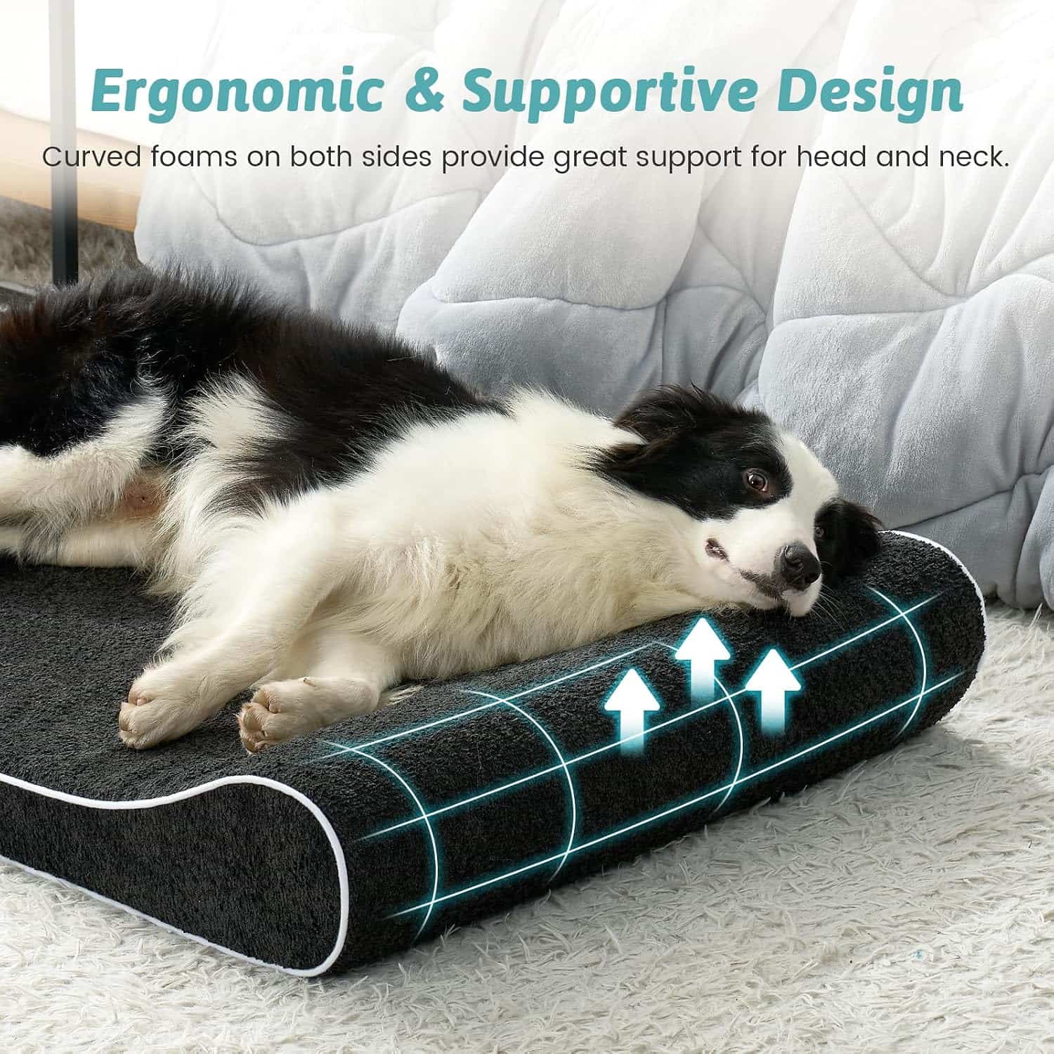 cama ortopedica forma de barco para perros grandes cozy kiss con funda lavable e impermeable