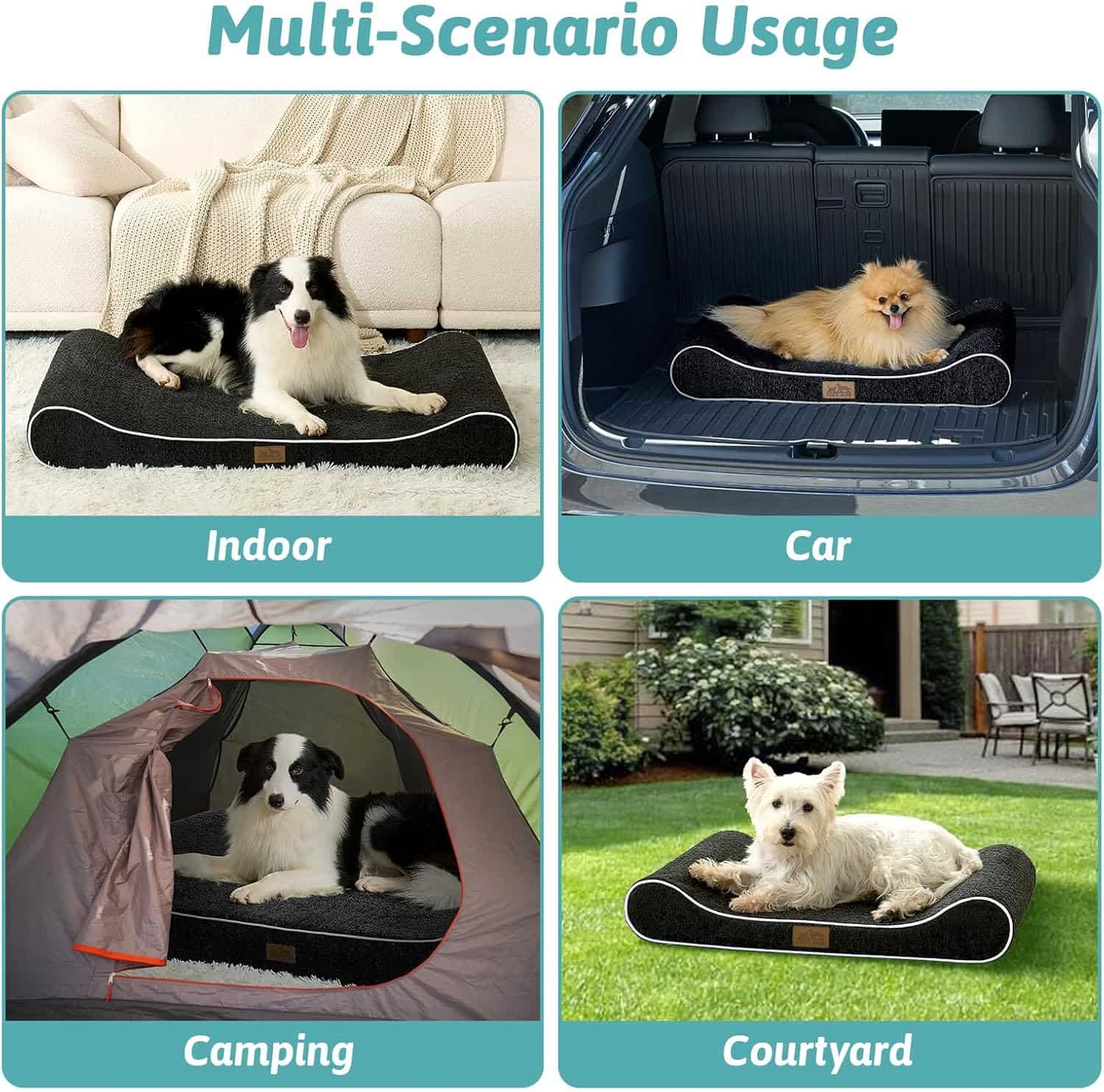 cama ortopedica forma de barco para perros grandes cozy kiss con funda lavable e impermeable