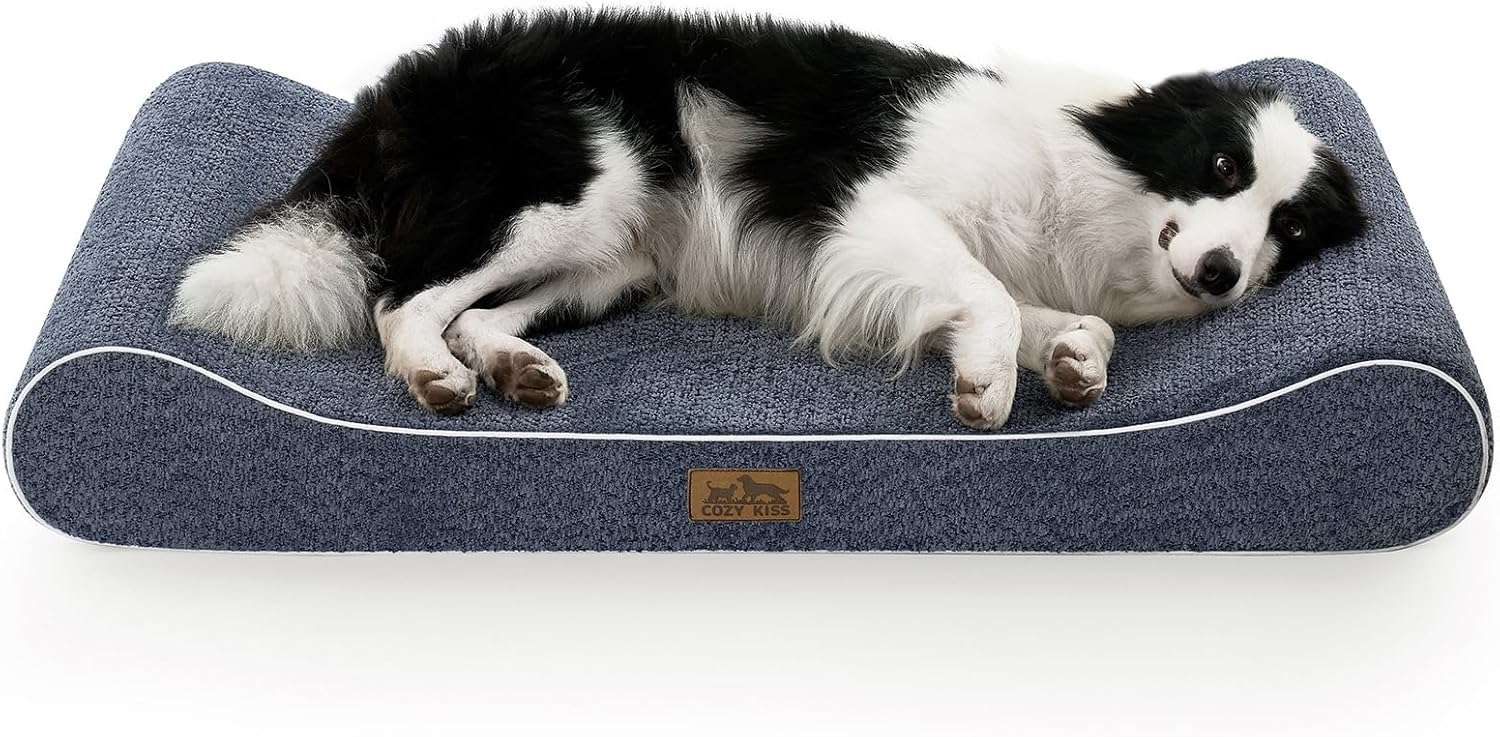 cama ortopedica forma de barco para perros grandes cozy kiss con funda lavable e impermeable