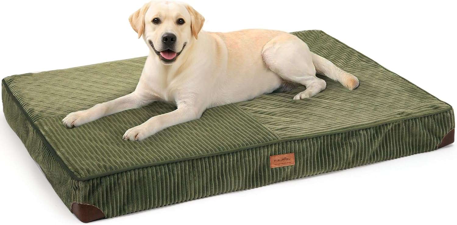 cama ortopedica de pana para perros grandes fukumaru con espuma gruesa y funda lavable