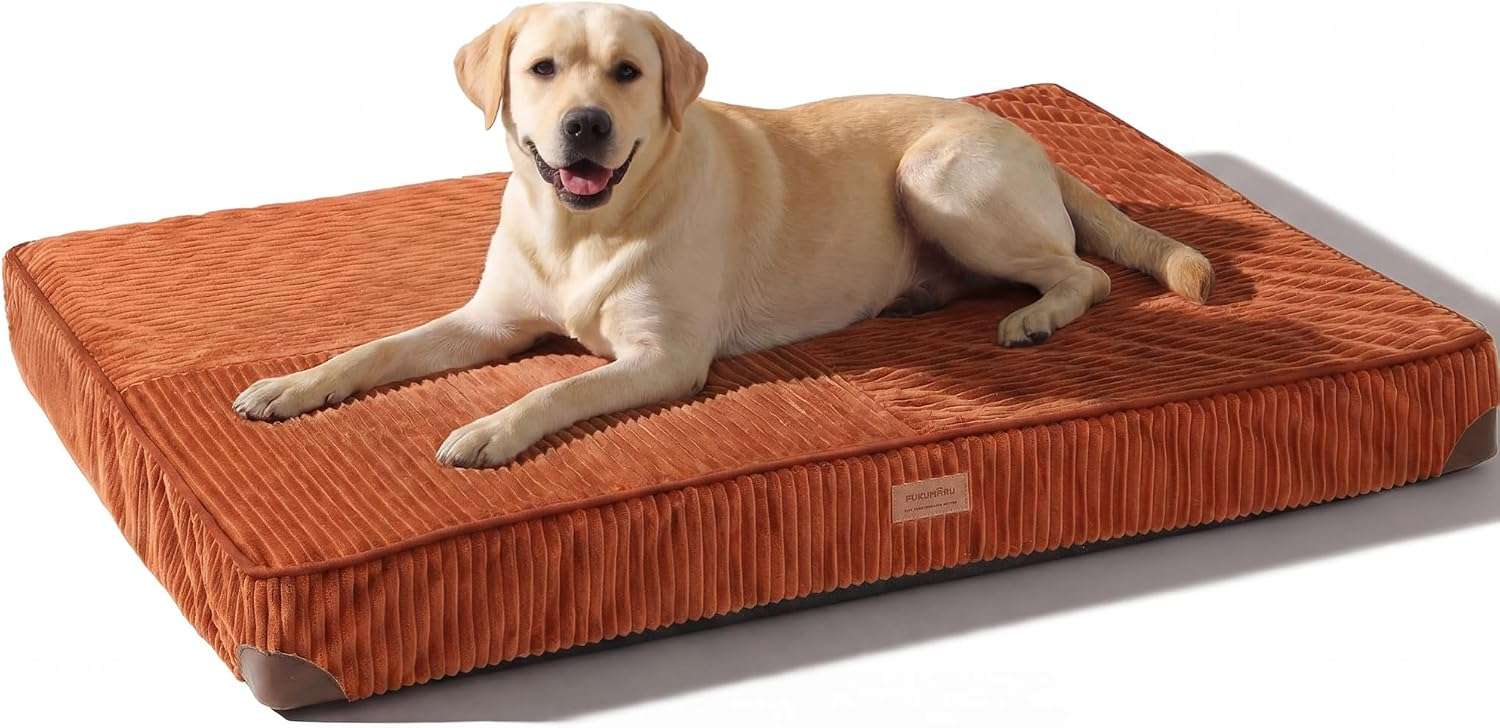 cama ortopedica de pana para perros grandes fukumaru con espuma gruesa y funda lavable