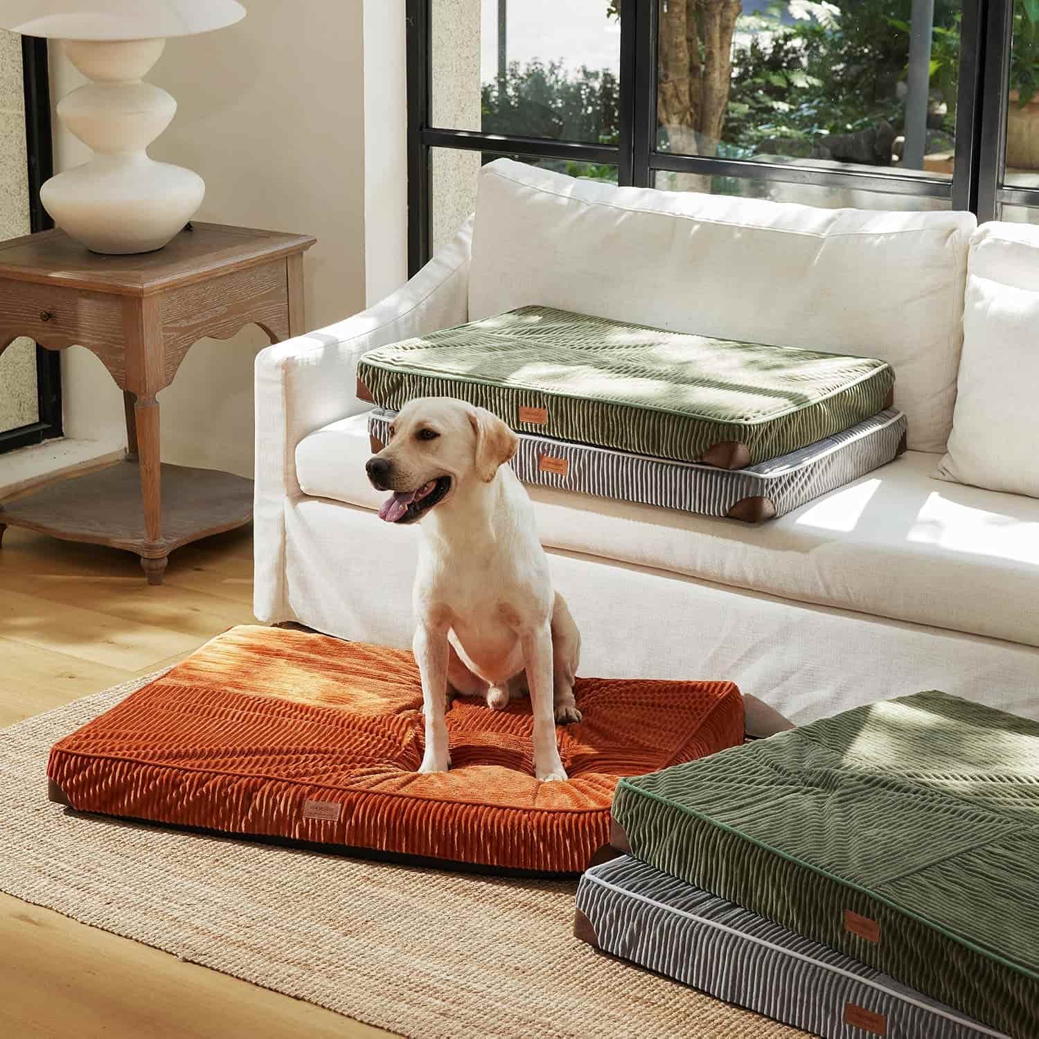 cama ortopedica de pana para perros grandes fukumaru con espuma gruesa y funda lavable