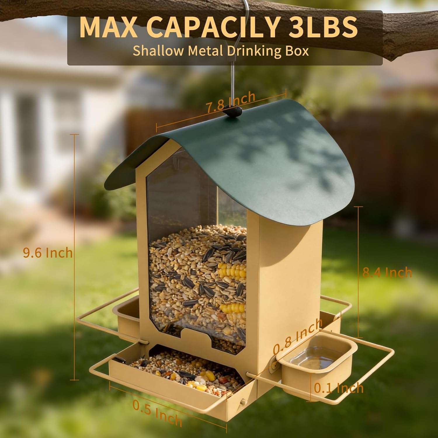 Comedero Para Pajaros Exterior Metalico Bandejas Desmontables 1.36 Kg - Imagen 6