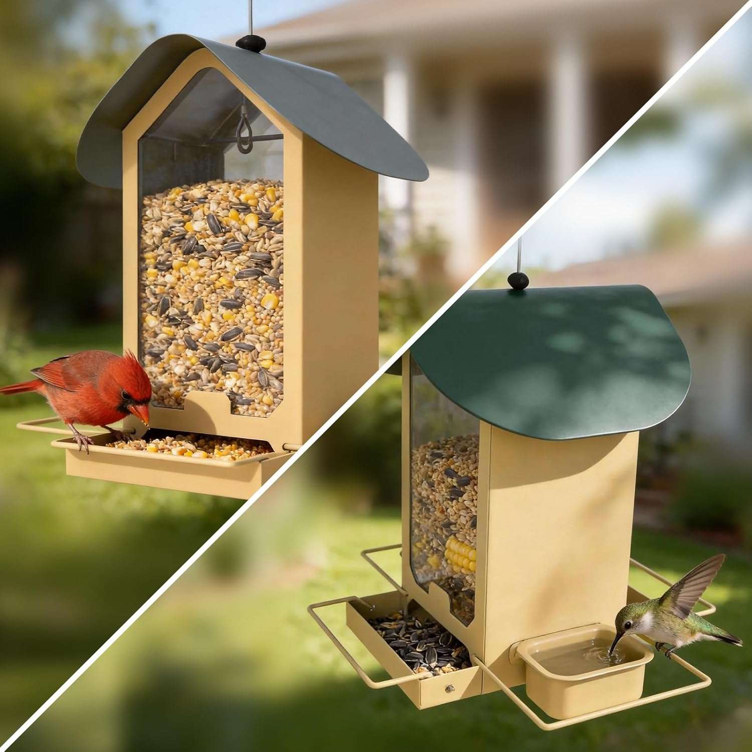 Comedero Para Pajaros Exterior Metalico Bandejas Desmontables 1.36 Kg - Imagen 2