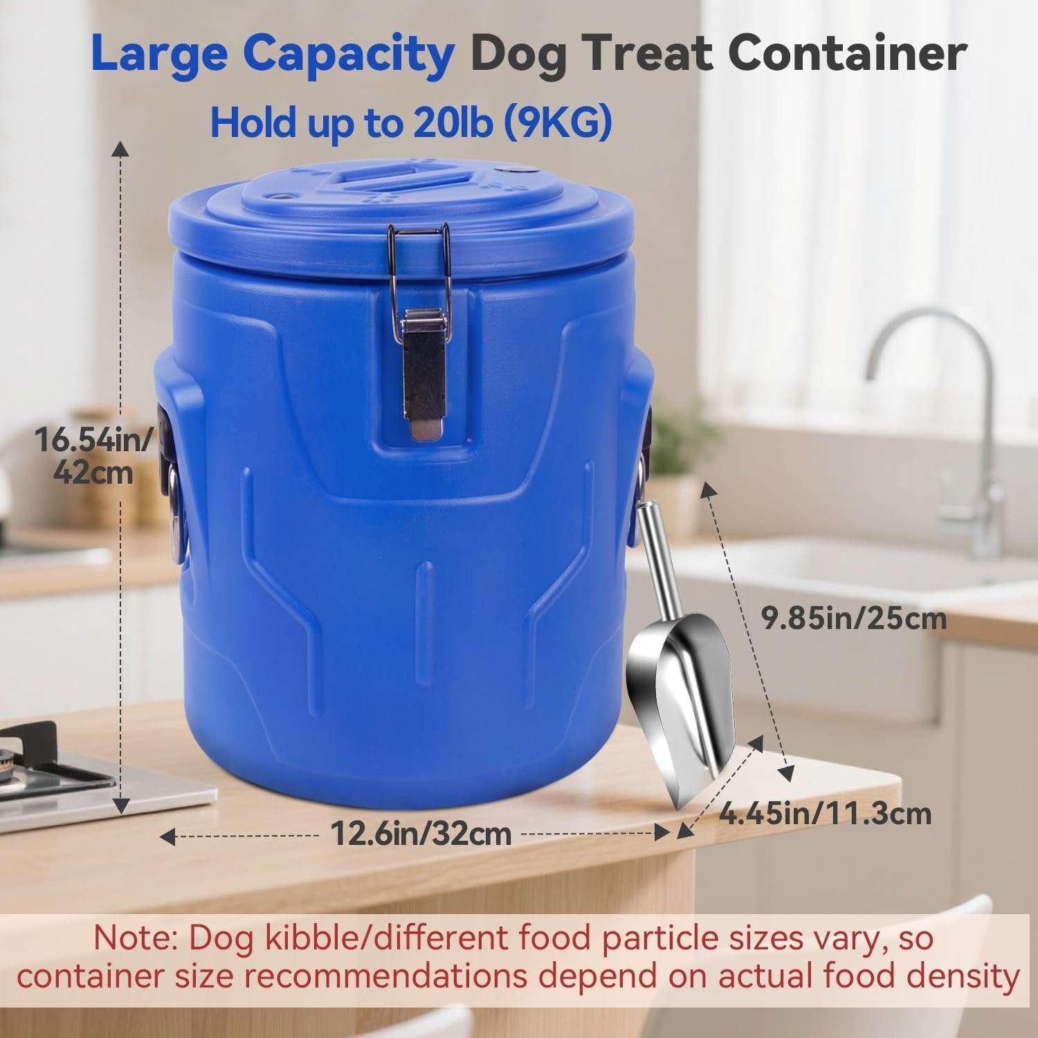 Contenedor Hermetico Alimento Perros 9 Kg Acero Inoxidable 32x42x30 cm - Imagen 5