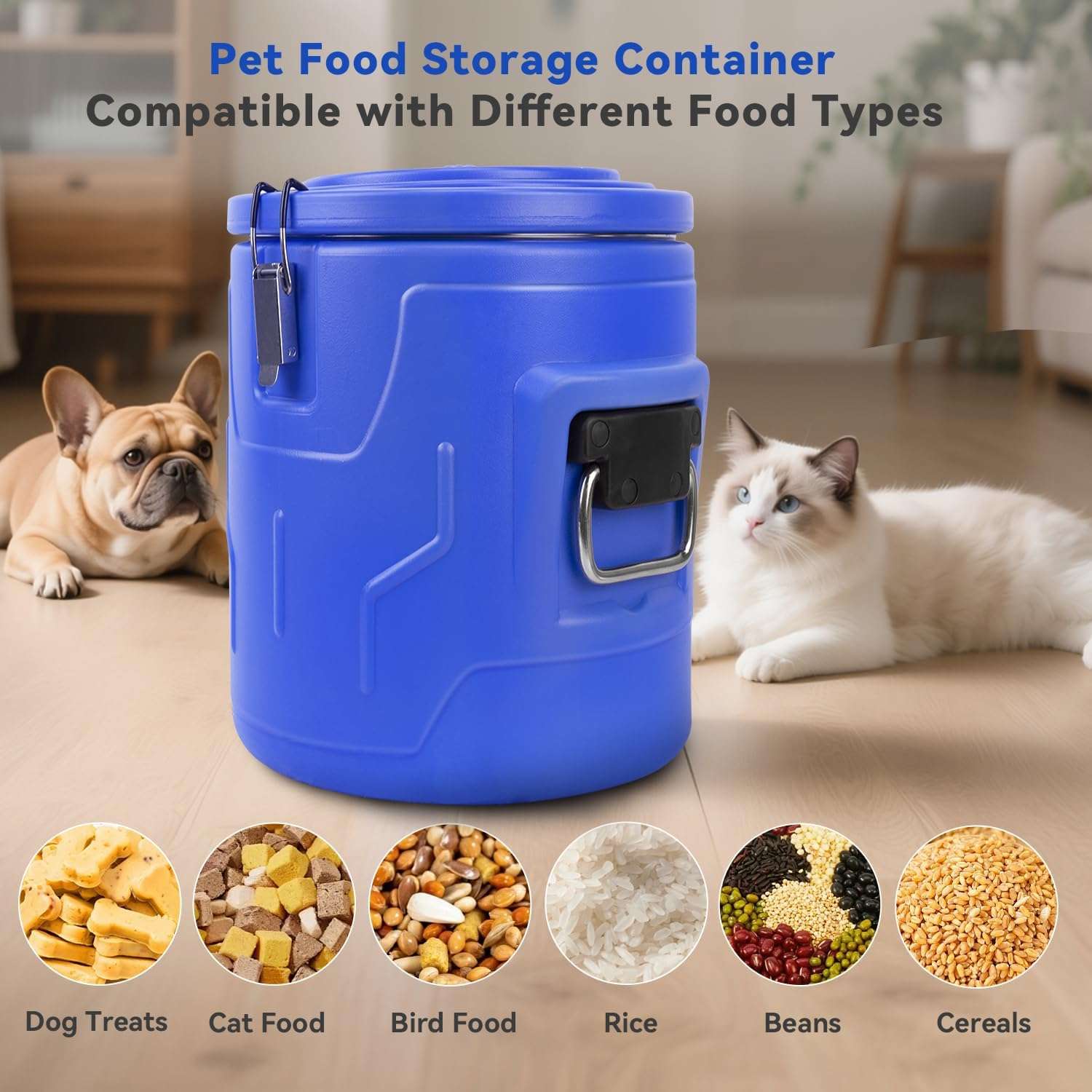 Contenedor Hermetico Alimento Perros 9 Kg Acero Inoxidable 32x42x30 cm - Imagen 4