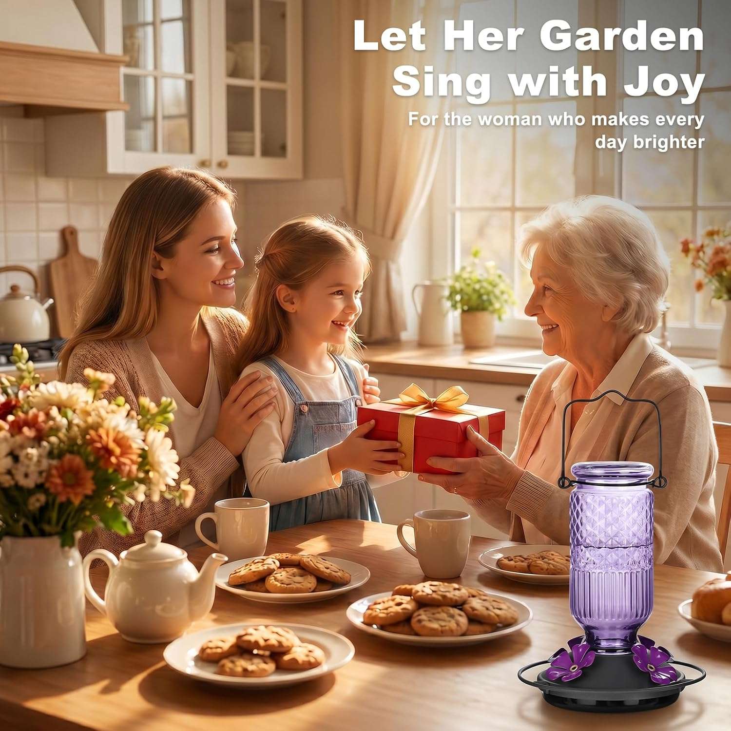 Dispensador De Nectar Picaflores Jardin Morado Anti Hormigas - Imagen 4