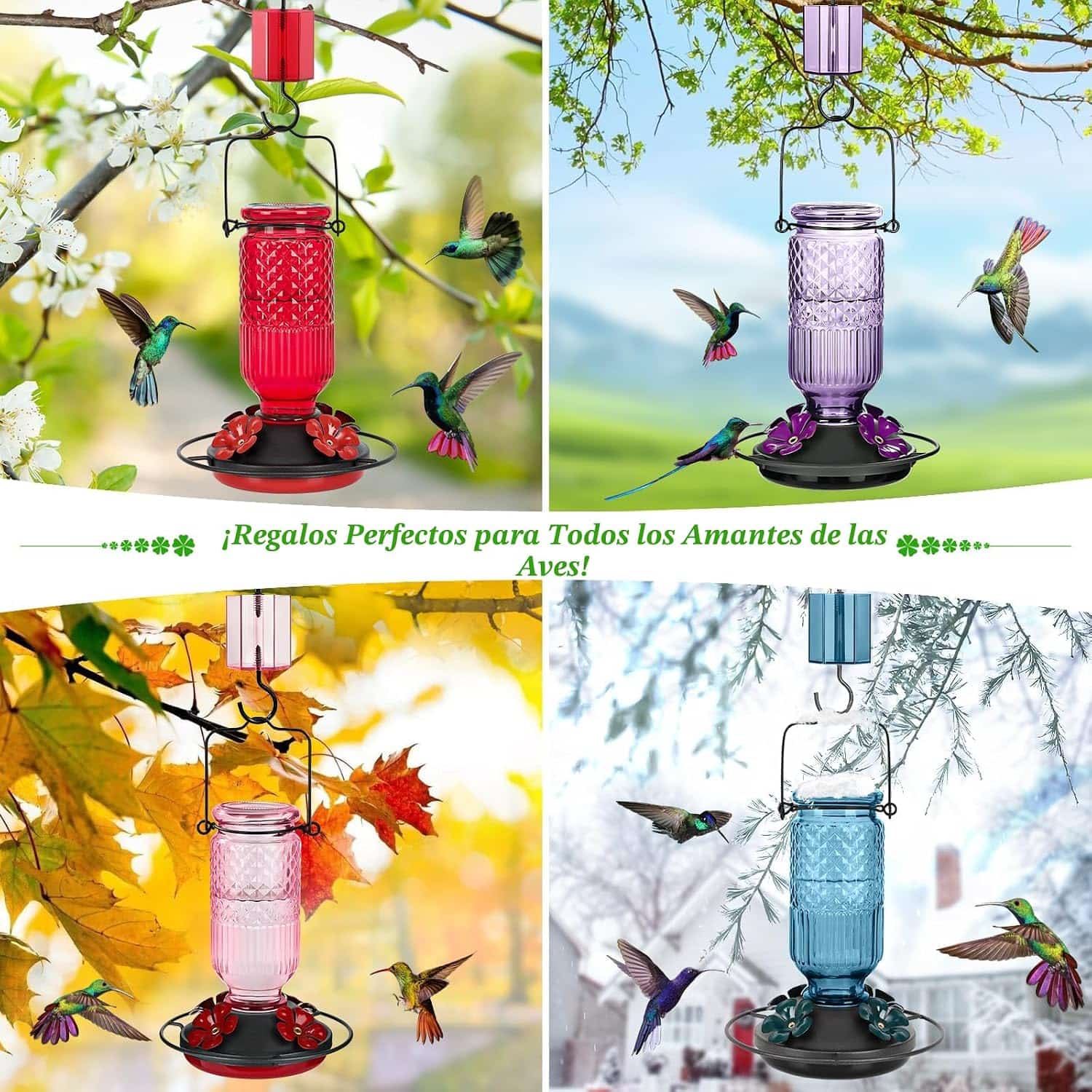Dispensador De Nectar Picaflores Jardin Morado Anti Hormigas - Imagen 8