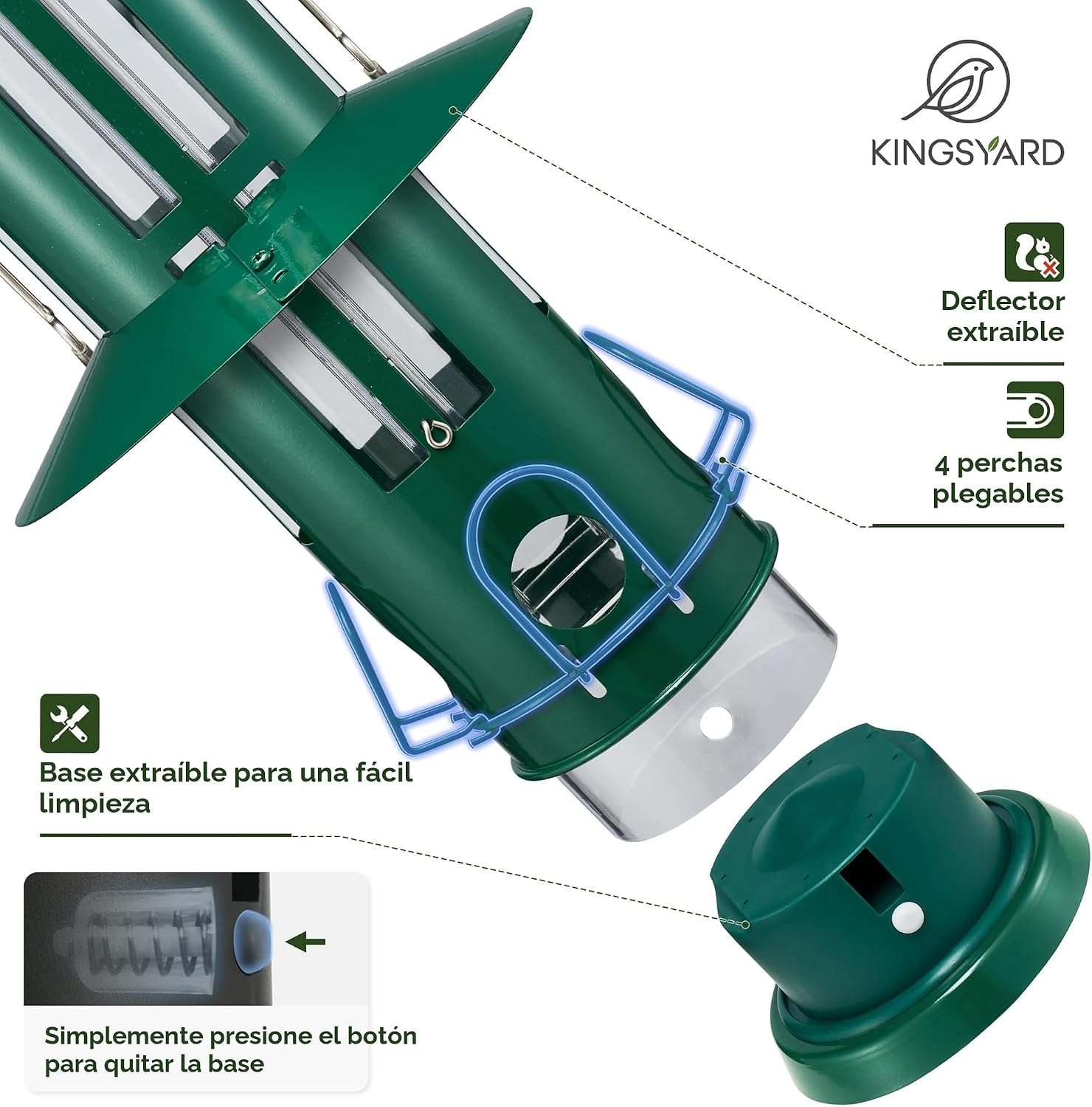 Dispensador De Semillas Aves Silvestres Jardin 1.36 Kg anti ardillas - Imagen 5