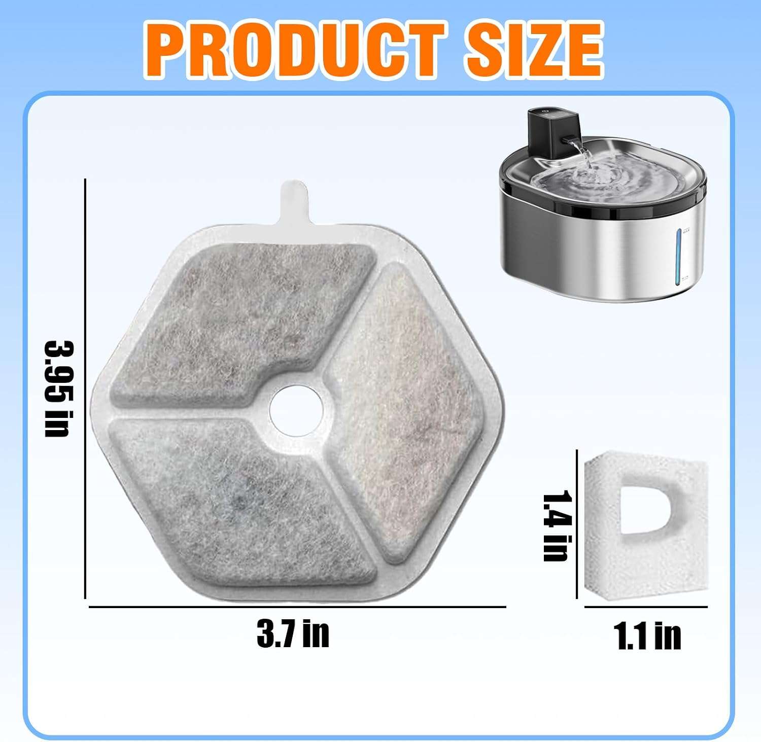 Filtros De Repuesto Para Fuente De Agua Gatos 4.5 litros 16 filtros + 16 esponjas - Imagen 7