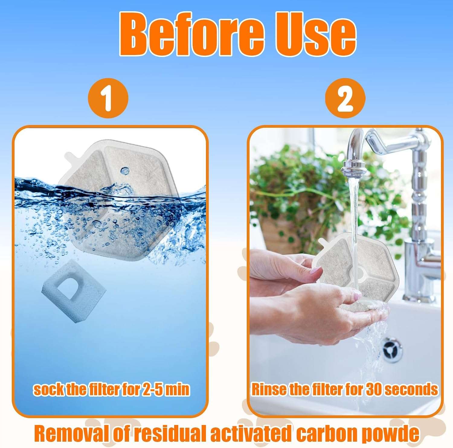 Filtros De Repuesto Para Fuente De Agua Gatos 4.5 litros 16 filtros + 16 esponjas - Imagen 3