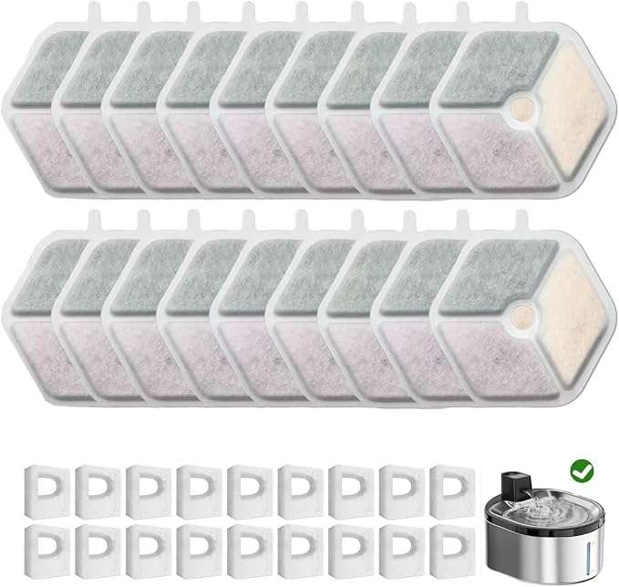 Filtros De Repuesto Para Fuente De Agua Gatos 4.5 litros 16 filtros + 16 esponjas - Imagen 10