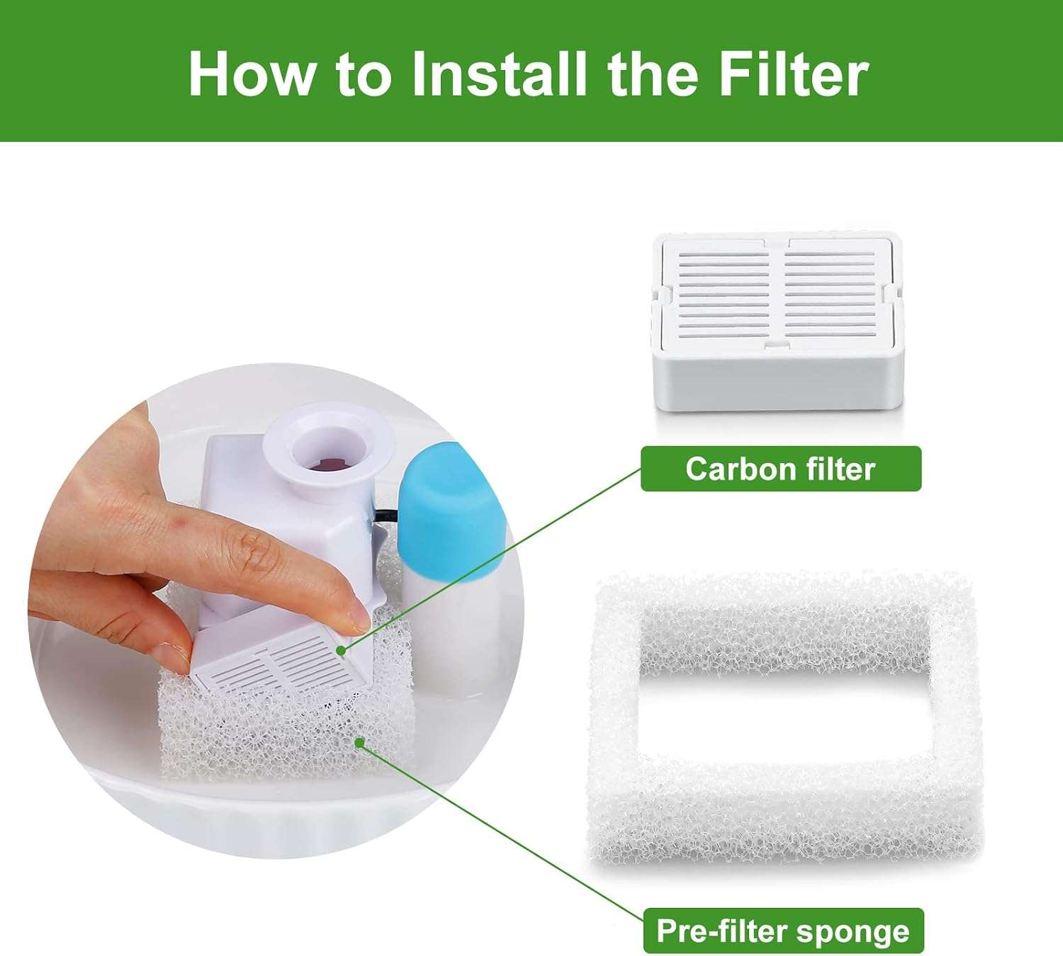 Filtros De Repuesto Para Fuente De Agua Mascotas 2 y 2.6 litros 8 Unidades - Imagen 7