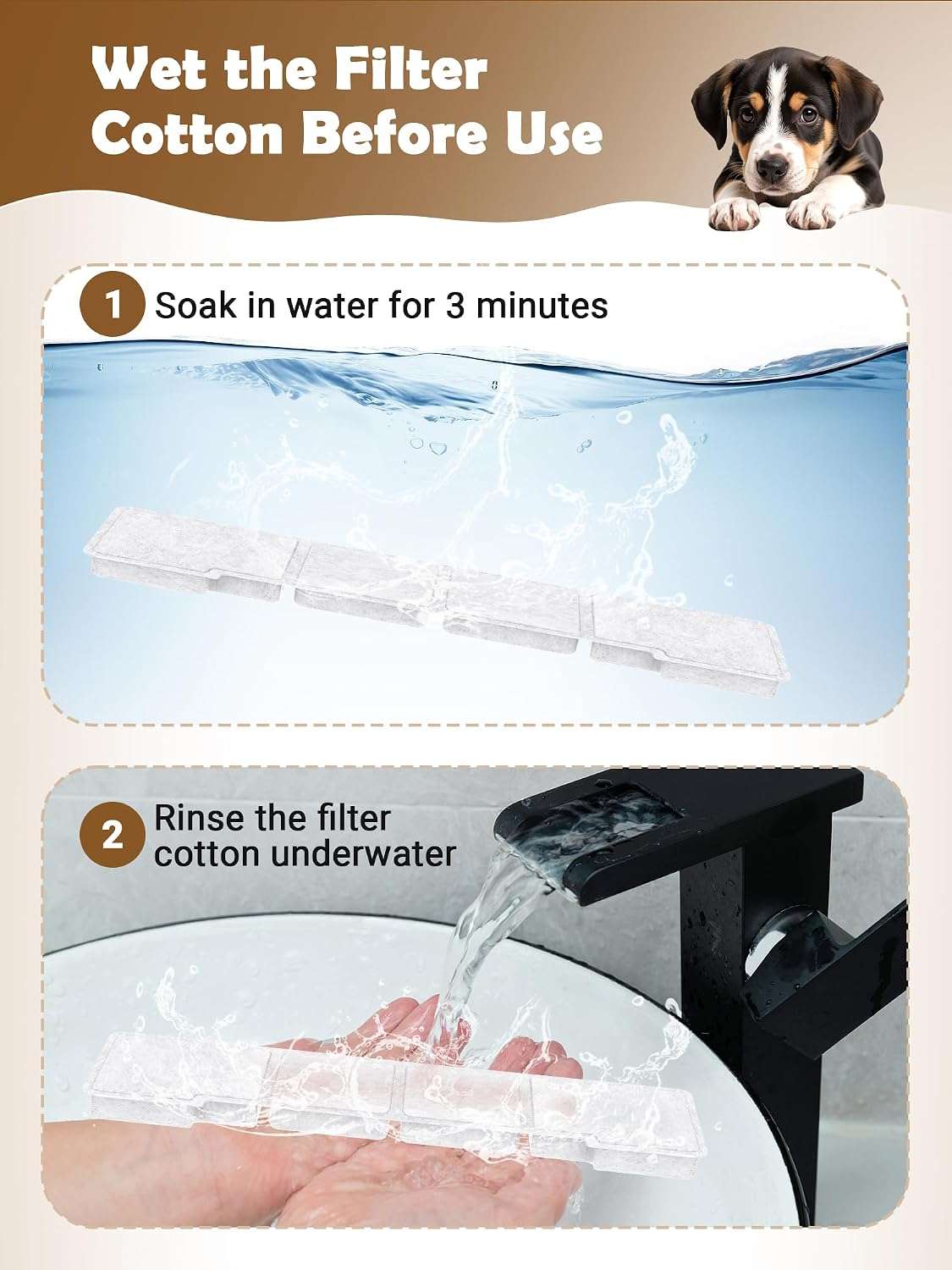 paquete de 24 filtros de repuesto y esponjas para fuente de agua de perros kastty