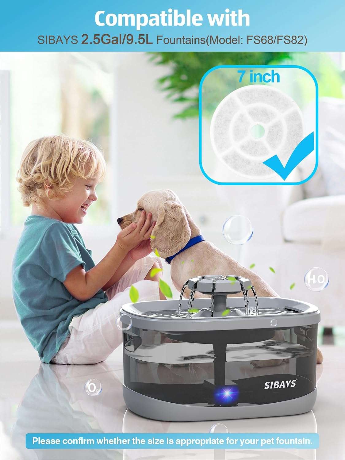 Filtros De Repuesto Para Fuente De Agua Perros 9 Litros 17cm - Imagen 7