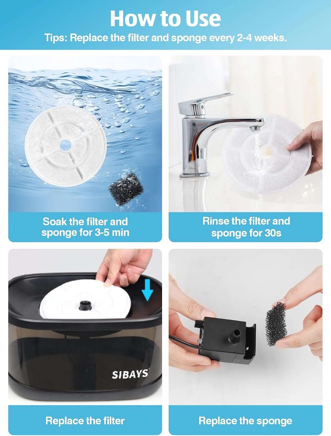 Filtros De Repuesto Para Fuente De Agua Perros 9 Litros 17cm - Imagen 4