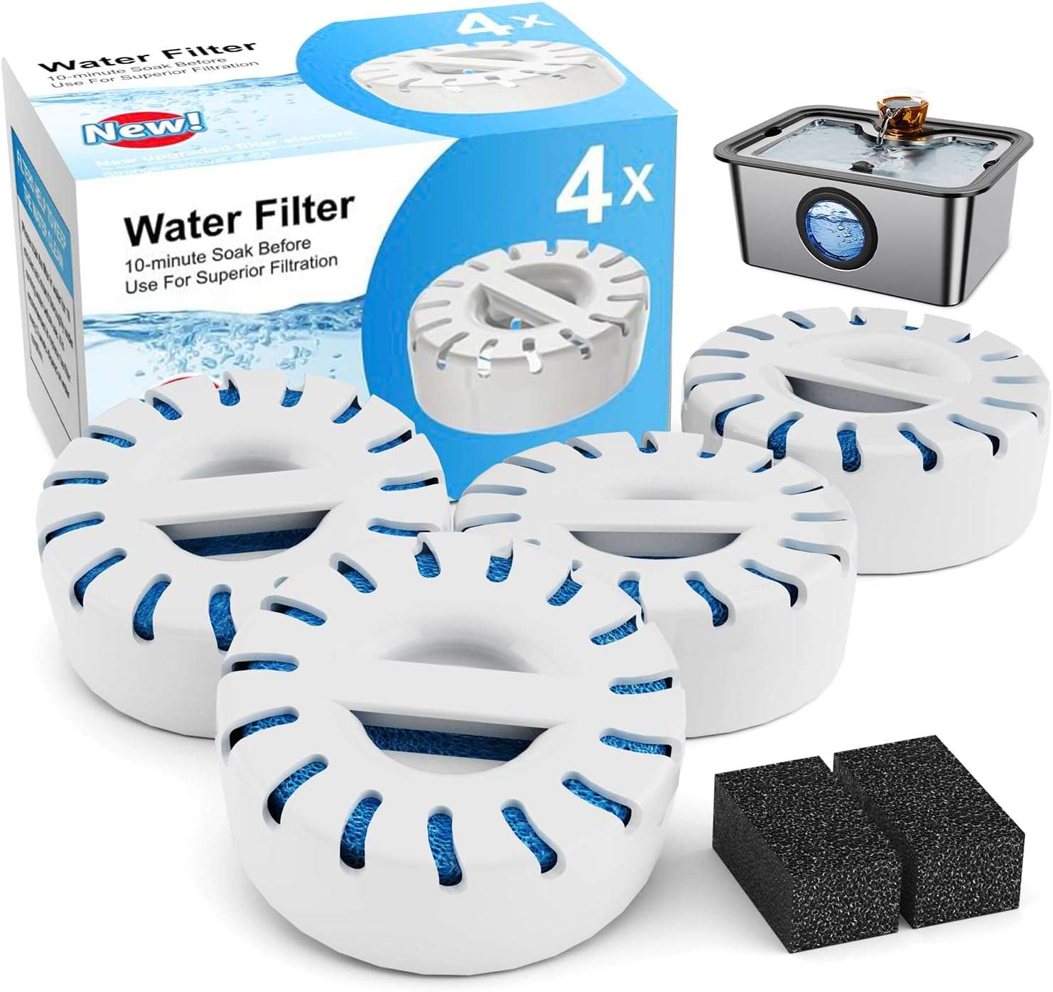 filtros blancos de repuesto abs marca iad para fuente de agua de perros