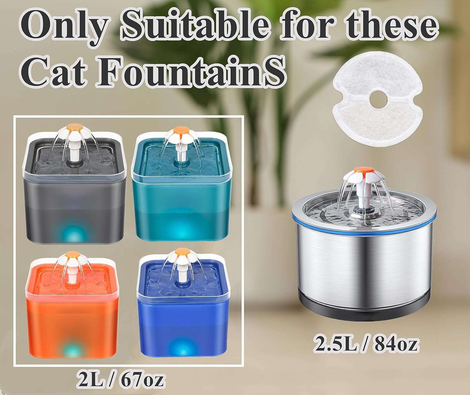 Filtros Purificadores Dispensador De Agua Gatos Biodegradable 2.5 litros 6 Unidades - Imagen 8
