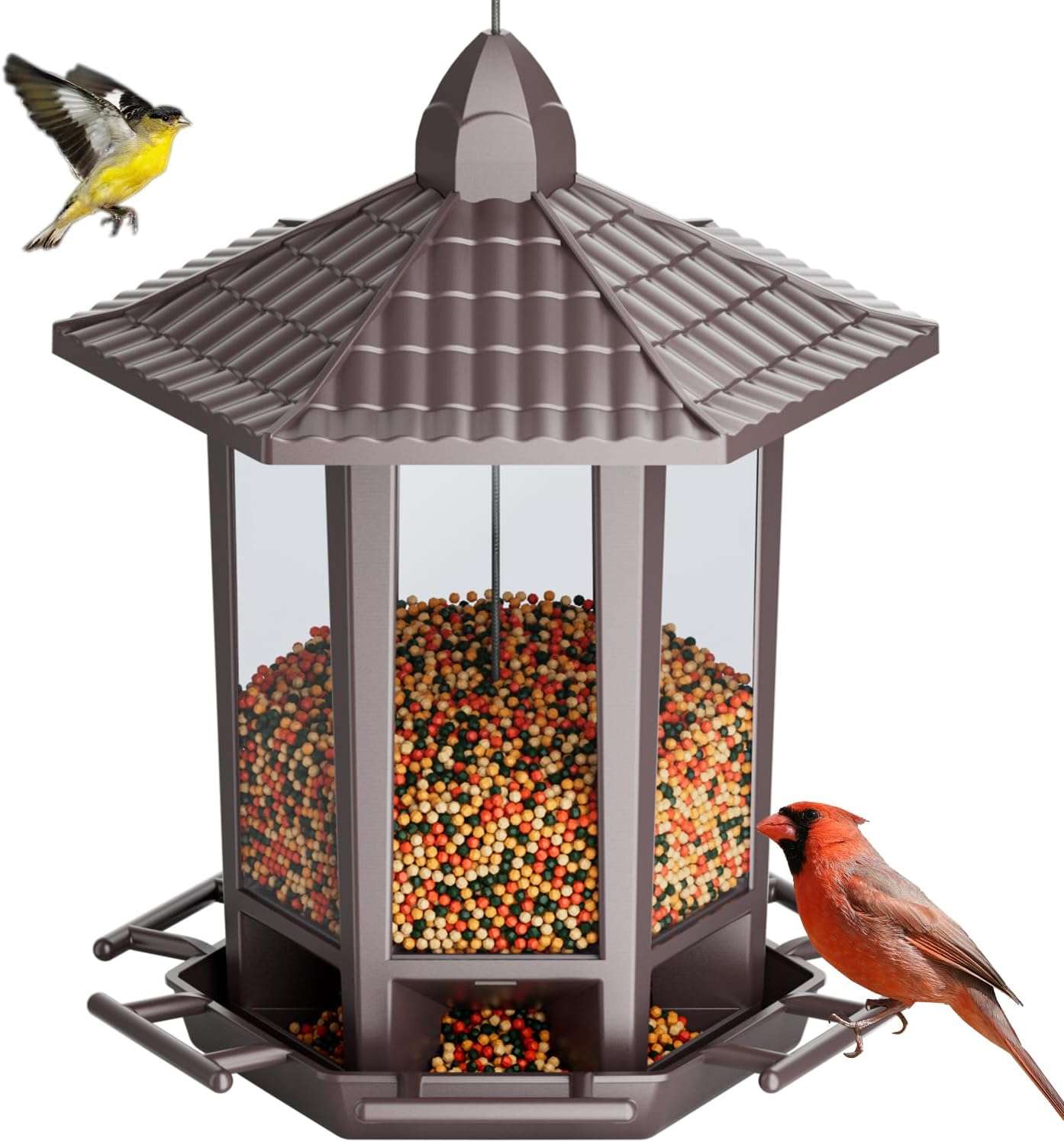 Kit 2 Comederos Colgantes Para Pajaros Exterior Pagoda 2 kg - Imagen 15