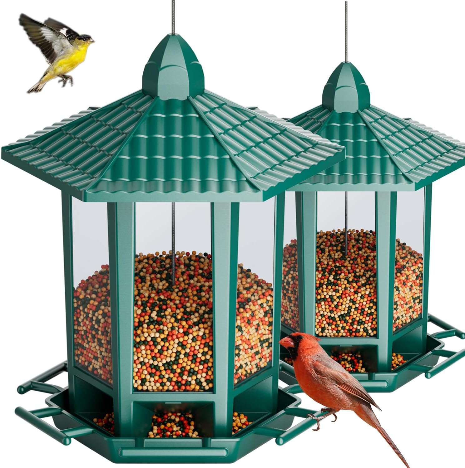 Kit 2 Comederos Colgantes Para Pajaros Exterior Pagoda 2 kg - Imagen 13