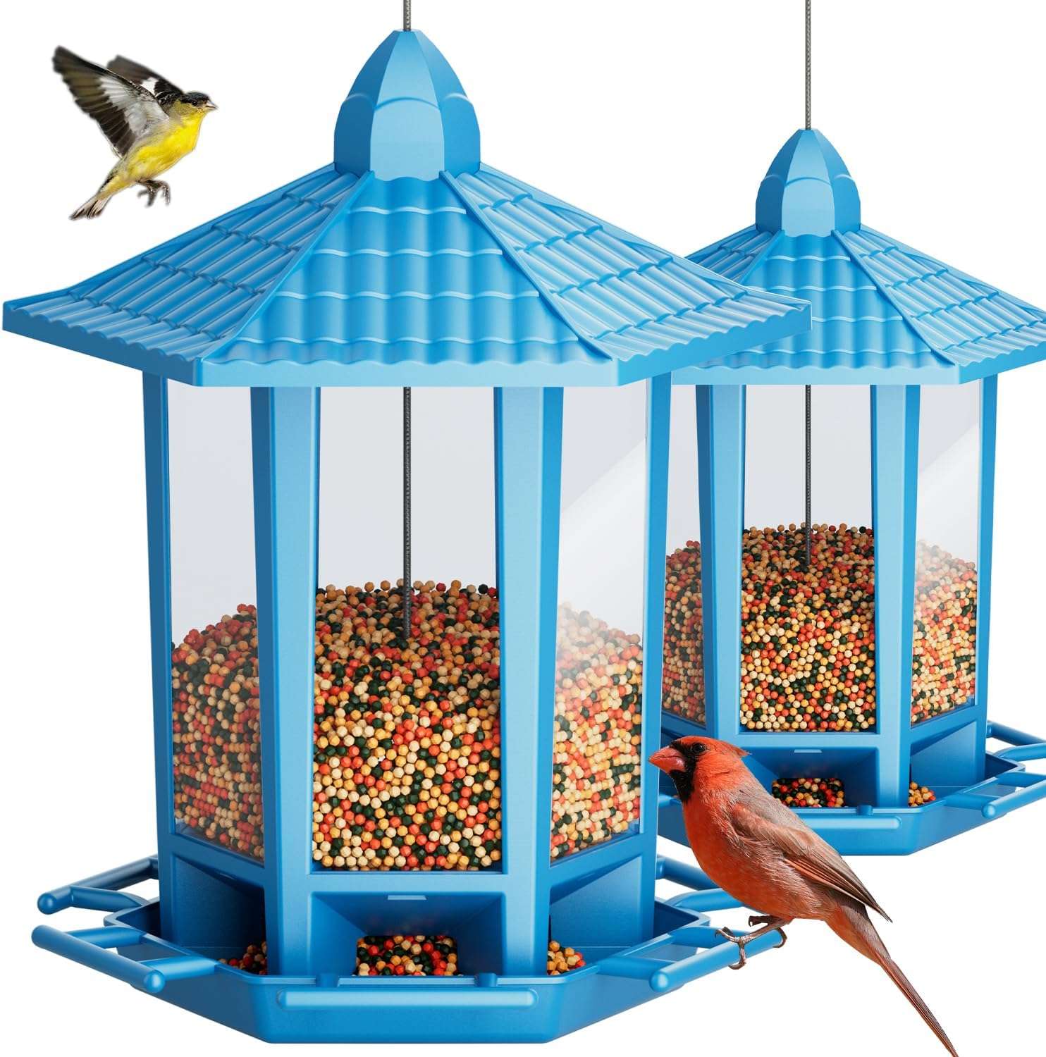 Kit 2 Comederos Colgantes Para Pajaros Exterior Pagoda 2 kg - Imagen 11
