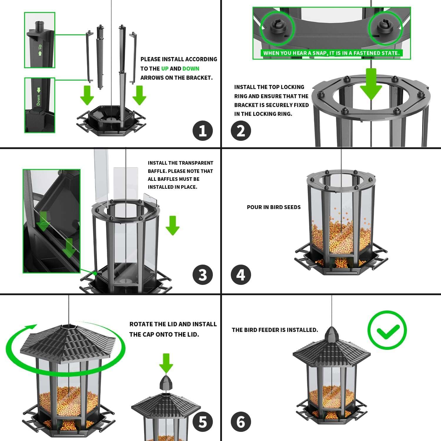 Kit 2 Comederos Colgantes Para Pajaros Exterior Pagoda 2 kg - Imagen 3