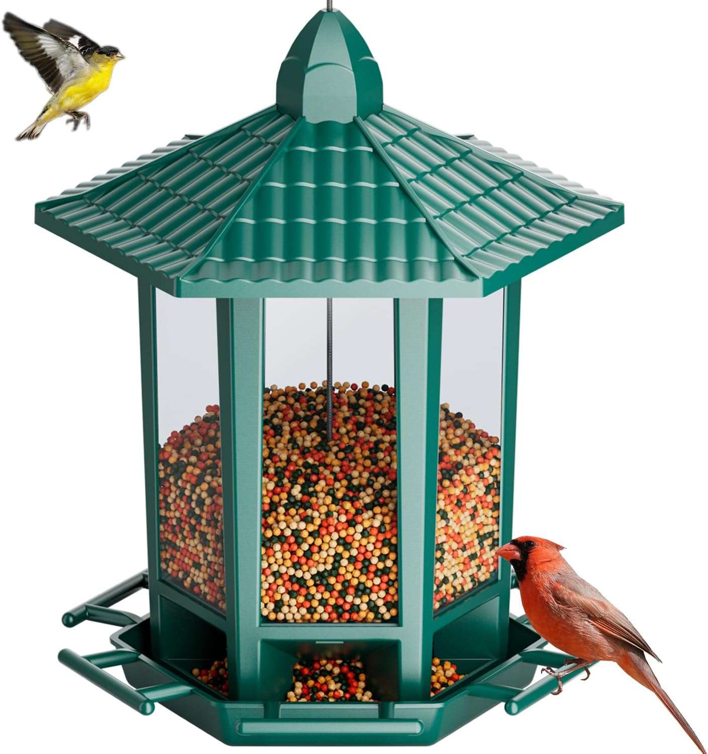 Kit 2 Comederos Colgantes Para Pajaros Exterior Pagoda 2 kg - Imagen 18