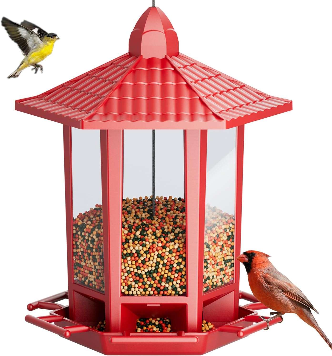 Kit 2 Comederos Colgantes Para Pajaros Exterior Pagoda 2 kg - Imagen 17