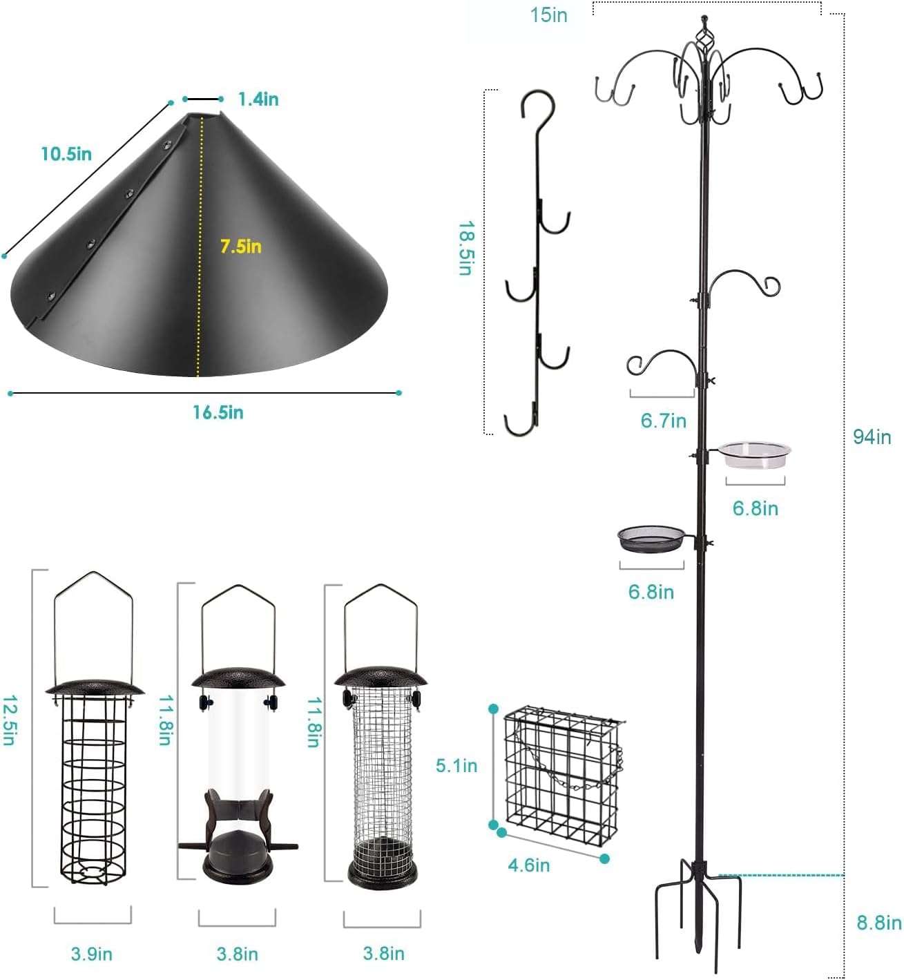 Kit Colgador De Comederos Y Bebederos Para Pajaros Exterior 238 cm - Imagen 8