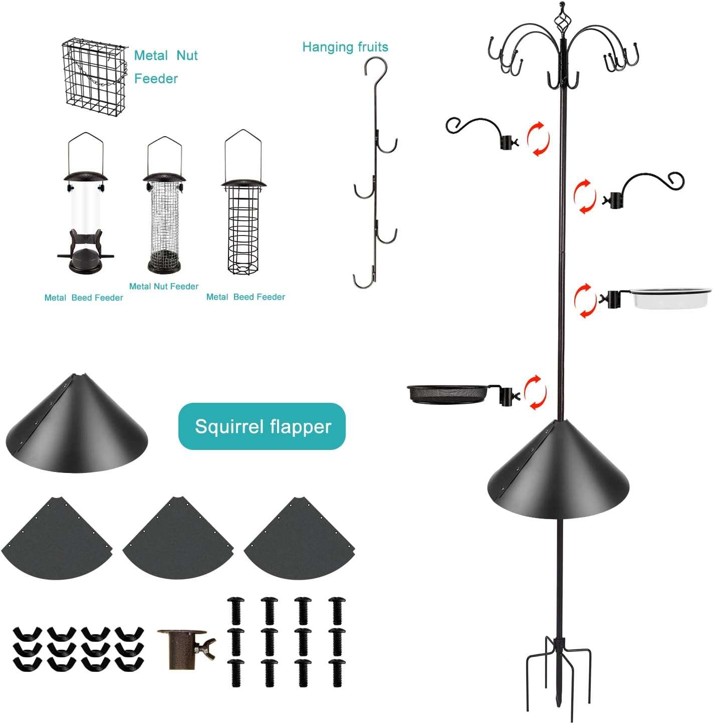 Kit Colgador De Comederos Y Bebederos Para Pajaros Exterior 238 cm - Imagen 6