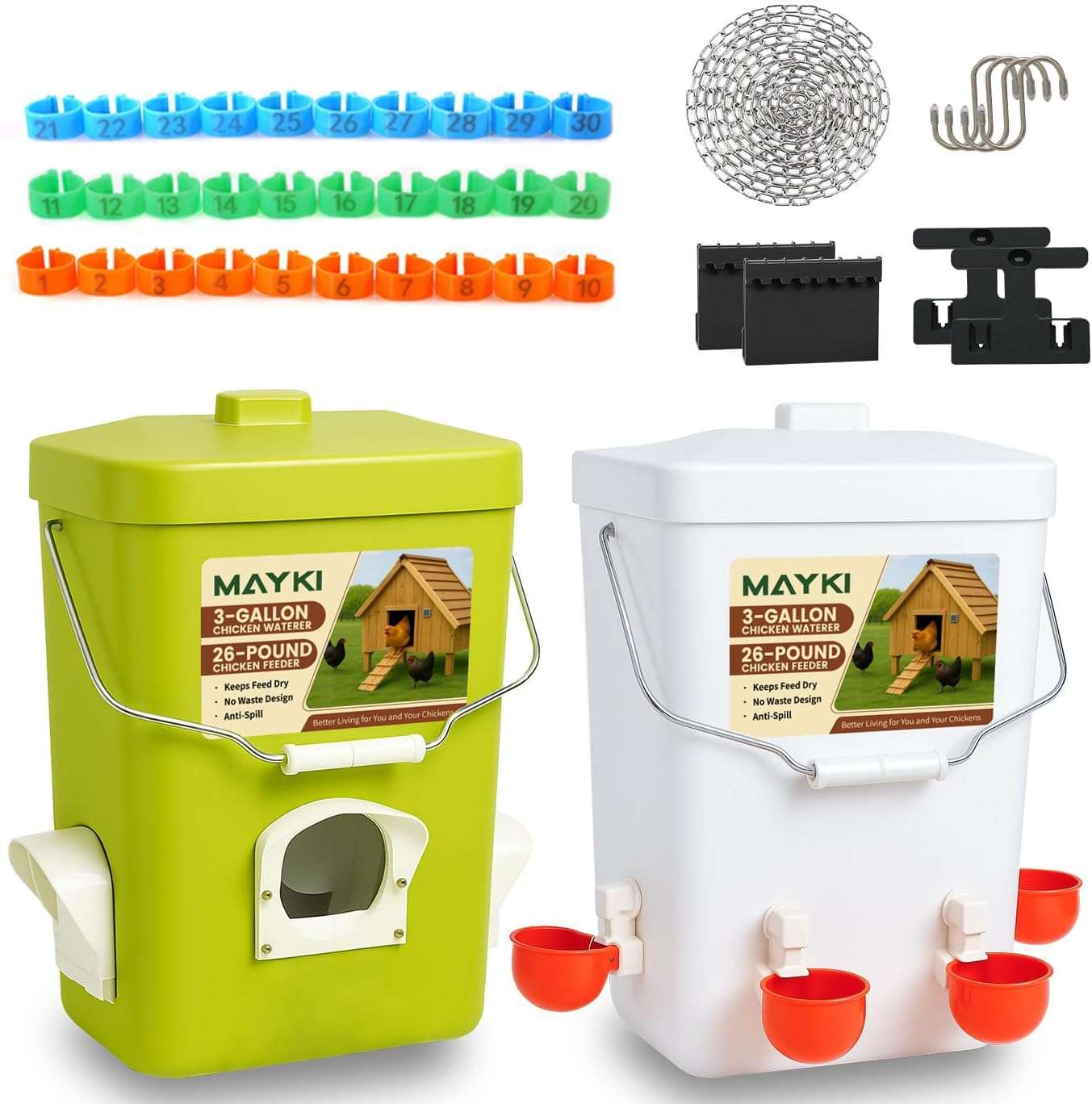 set de comedero y bebedero automático para pollos y gallinas con sistema sin desperdicios