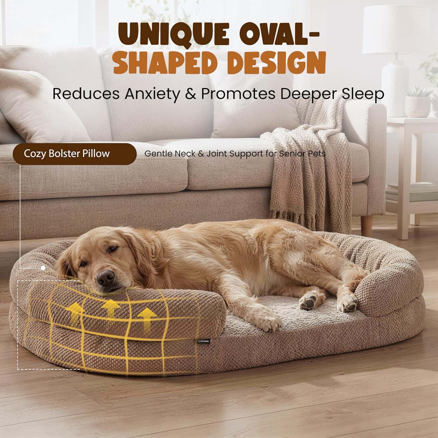 cama ortopedica redonda para perros grandes con espuma viscoelastica funda extraible y bordes reforzados