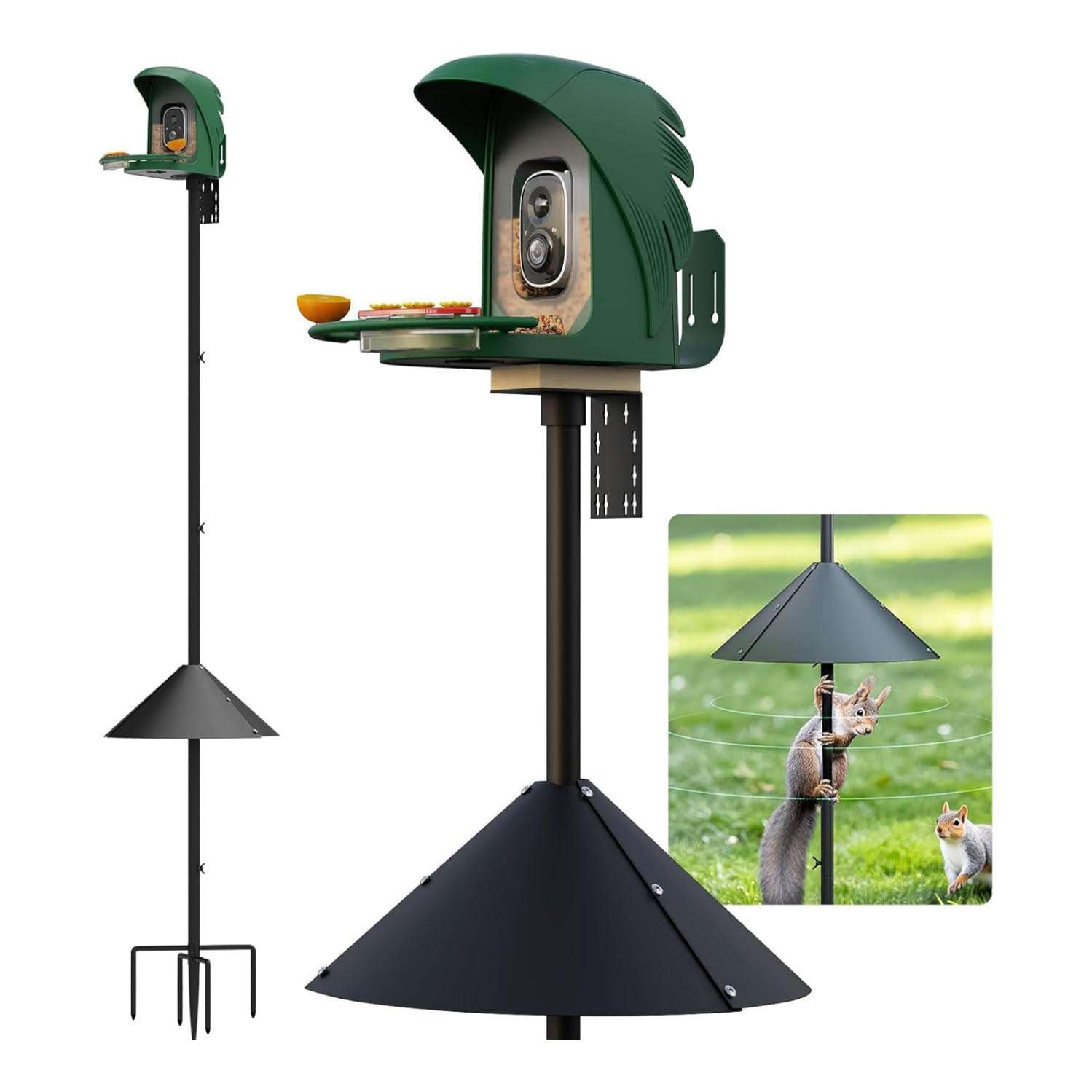 soporte metalico ajustable de 231 centimetros para instalar casas de aves y camaras de monitoreo