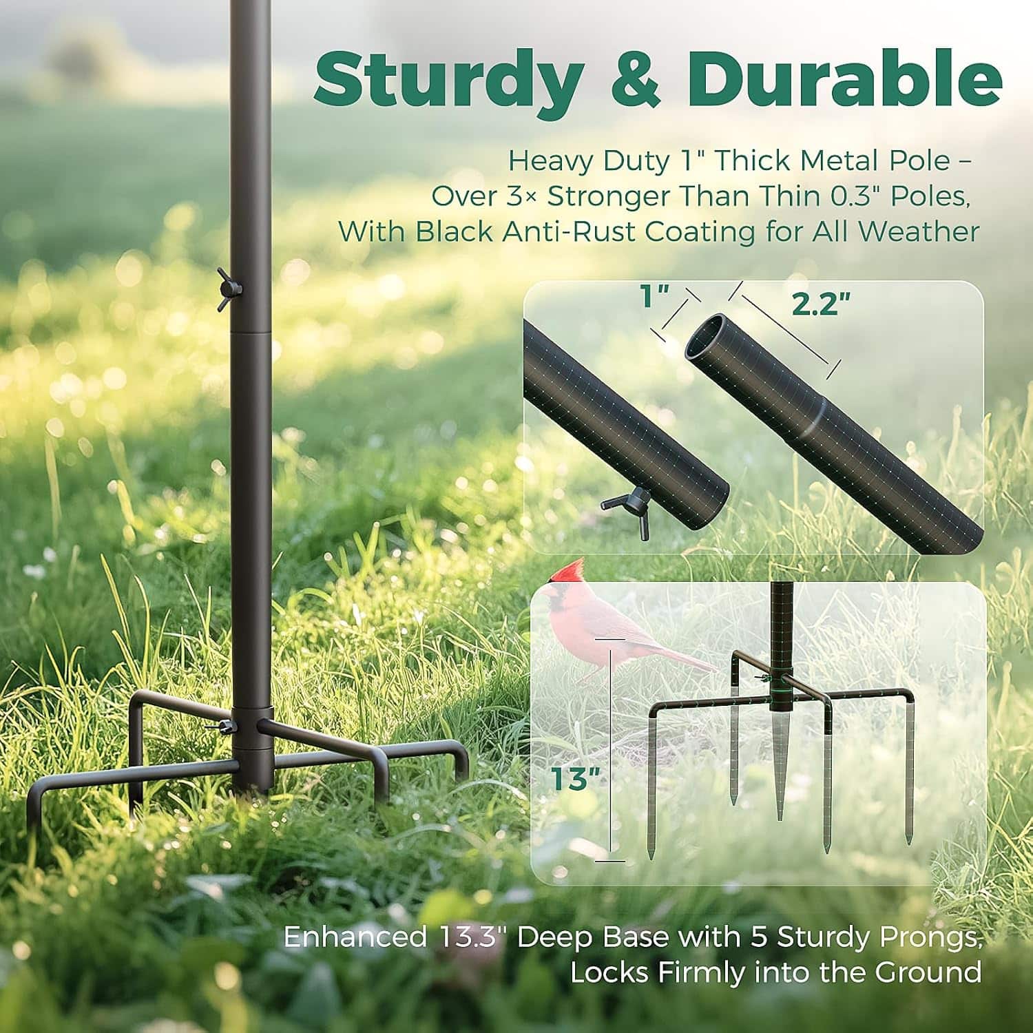 Soporte Metalico Ajustable Para Casa De Aves Y Camaras 231 cm - Imagen 7